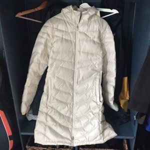 White Hooded North Face Parka
